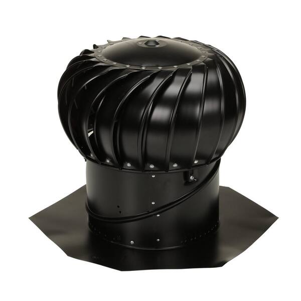 Air Vent - 12 in. Black Aluminum Internally Braced Wind Turbine