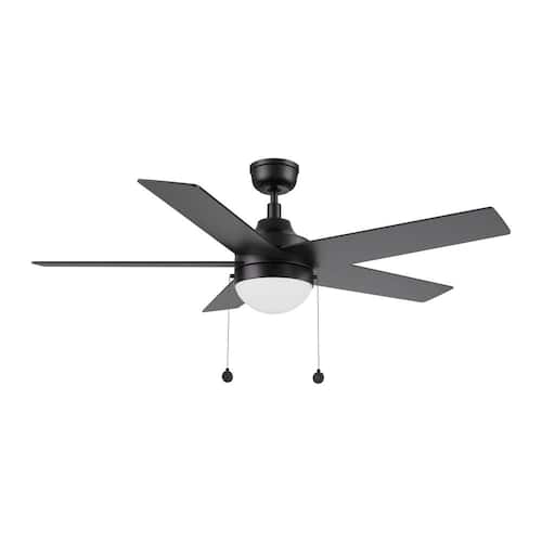 Zaire 52 in. Color Changing Integrated LED Indoor Matte Black 5-Speed DC Ceiling Fan with Light Kit and Pull Chain Ceiling Fans