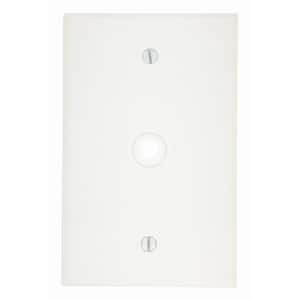 1-Gang Midway Size Plastic Box Mount Wall Plate 0.312 in. Dia Phone/Cable Opening, White