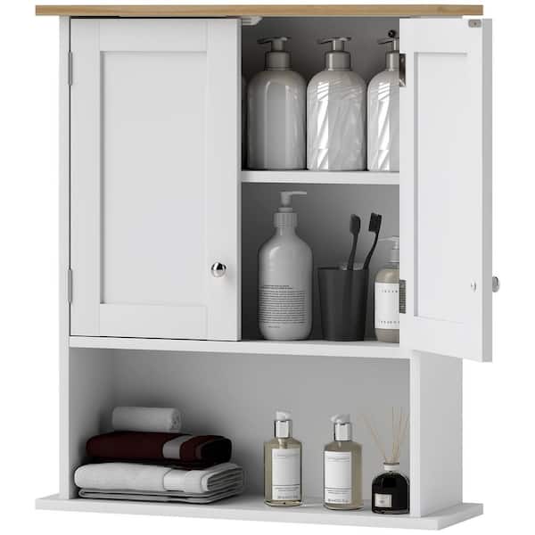 23.6 in. W x 28 in. H Rectangular White MDF Surface Mount Medicine Cabinet without Mirror