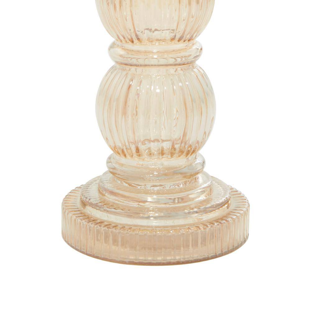 Gold Fluted Glass Cylinder Hurricane Taper Holder