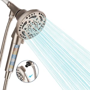 7-Spray 4.92 in.Wall Mount Adjustable Filtered Handheld Shower Heads Removable Shower hose 1.8 GPM in Brushed Nickel