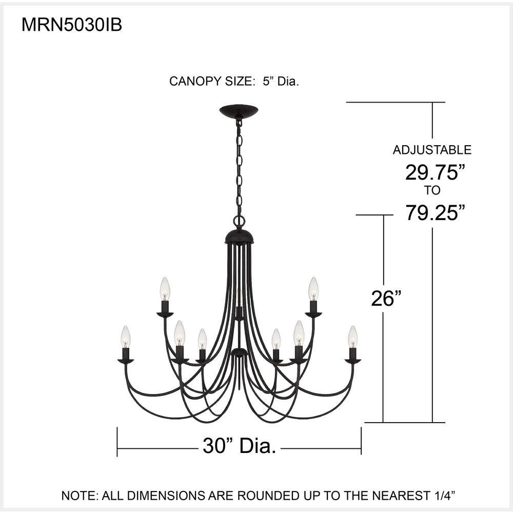 Imperial Bronze 9-Light Candelabra Chandelier
