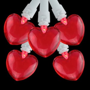 4.75 ft. 20-Light Red Valentine's Day Heart Mini LED Lights with White Wire