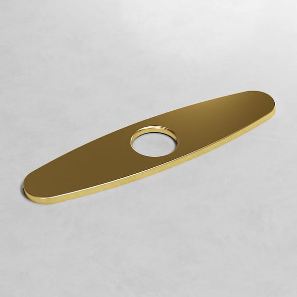 10 in. Stainless Steel Kitchen Sink Faucet Hole Cover Deck Plate for 1 or 3 Hole in Matte Brushed Gold