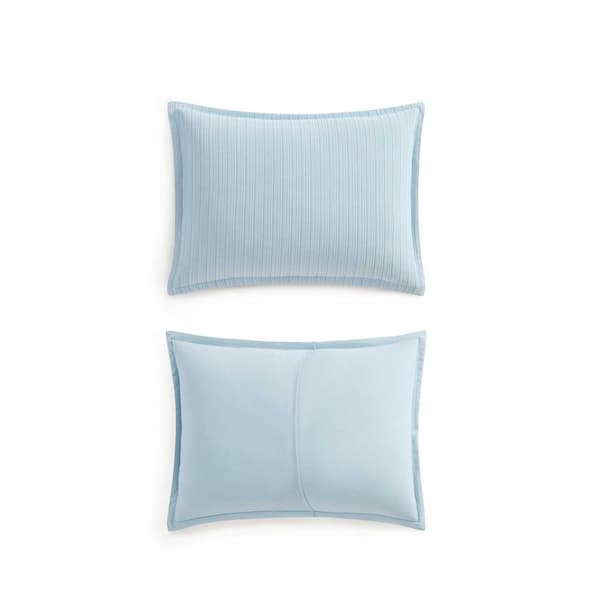 MARTHA STEWART Rowan 3-Piece Hydrangea Blue Chenille Jacquard Full