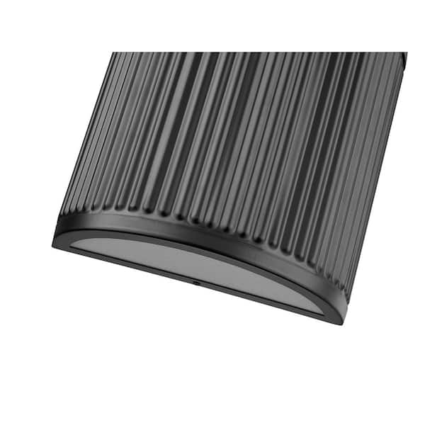 Unbranded - Stari 8 in. Matte Black Integrated LED 1 Light Wall Sconce with Frosted Acrylic Shade