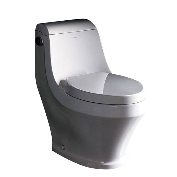 Fresca Volna 1-piece 1.28 GPF High-Efficiency Single Flush Elongated Toilet in White