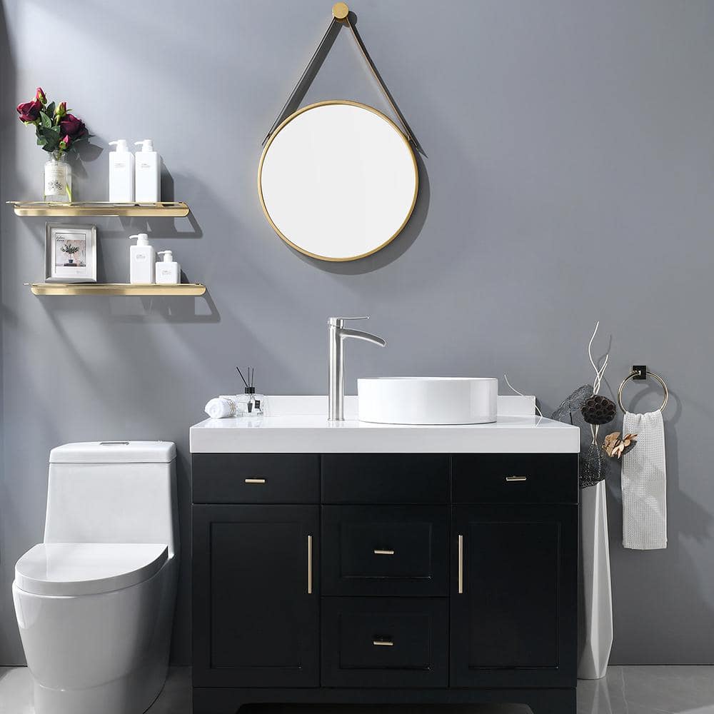 Brushed Nickel Tall Single Handle Waterfall Bathroom Faucet