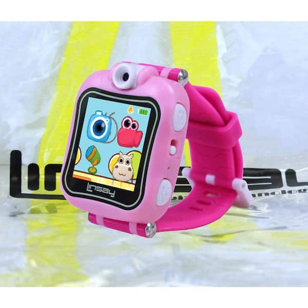 LINSAY 1.5 in. Smart Watch Kids Cam Selfie with Bag Pack, Pink