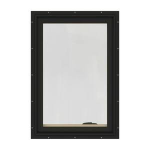 30.75 in. x 48.75 in. W-2500 Series Bronze Painted Clad Wood Left-Handed Casement Window with BetterVue Mesh Screen