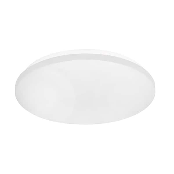 Aurora 13 in. 144-Watt Modern White Integrated LED Flush Mount with White Acrylic Shade