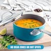 Gotham Steel Aqua Blue 5 qt. Aluminum Ceramic Nonstick Stock Pot with Glass  Lid 7518 - The Home Depot