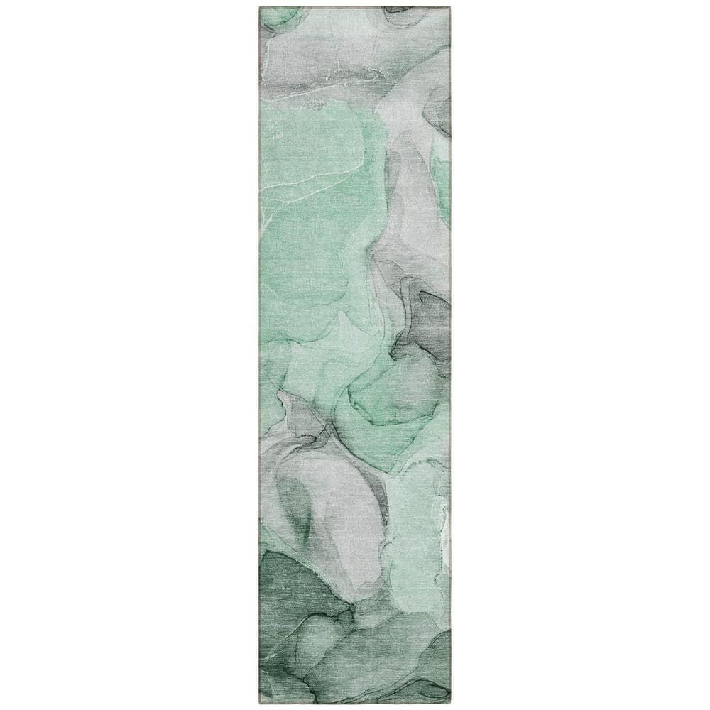 Green 2 ft. x 7 ft. Abstract Indoor / Outdoor Area Rug price history on PriceWatchPro