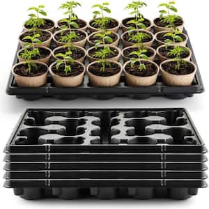 20 Cell Plant Trays for 3 in. Nursery Pots Sturdy Plastic with Drainage Holes for Healthier Plant Growth 5-Pack