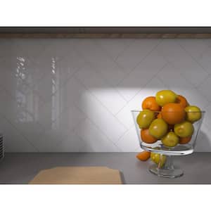 Bex Metro 4 in. x 12 in. Cotton 2.3 mm Glossy SPC Peel And Stick Backsplash Tile (8 sq. ft. / 24-Pack)