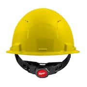 BOLT Yellow Type 1 Class C Front Brim Vented Hard Hat with 4-Point Ratcheting Suspension (10-Pack)