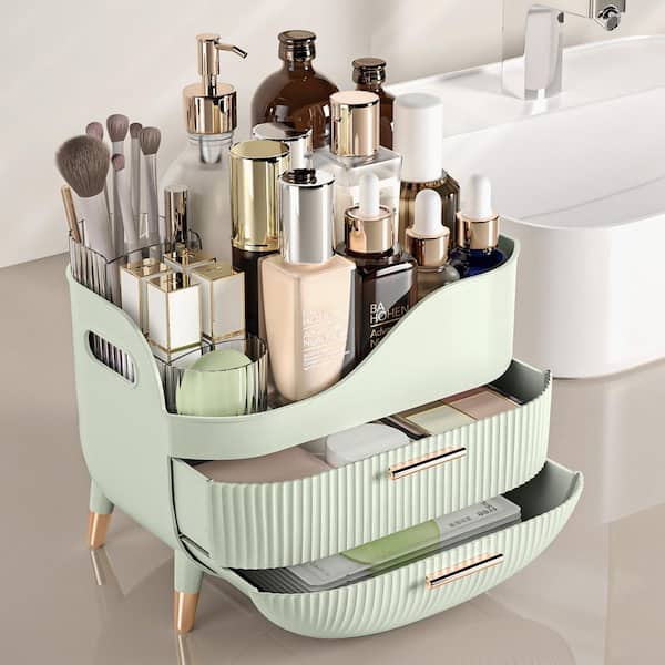 Aoibox Makeup Organizer with Drawers, Skincare Storage Case with Handle, Large Cosmetic Display for Vanity, Bathroom