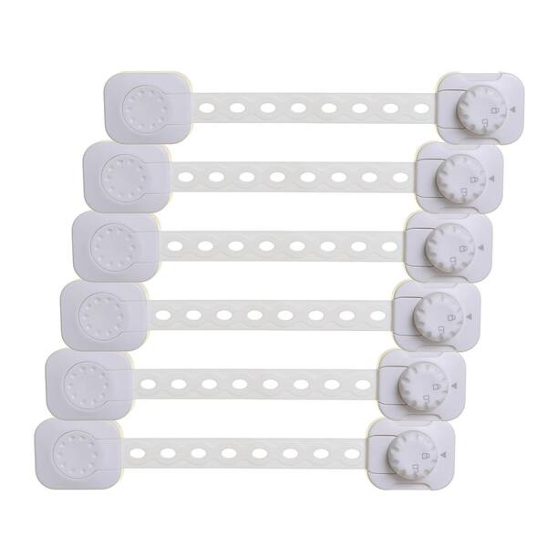 Dreambaby 6 Pcs Baby Cabinet Glide Lock White Extra Long Sliding Child Safety Baby Proof, Size: Small