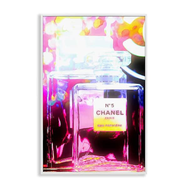 Stupell Industries Pretty In Pink Perfume by Graffi*tee Studios White Framed Abstract Giclee Art Print 24 in. x 16 in.