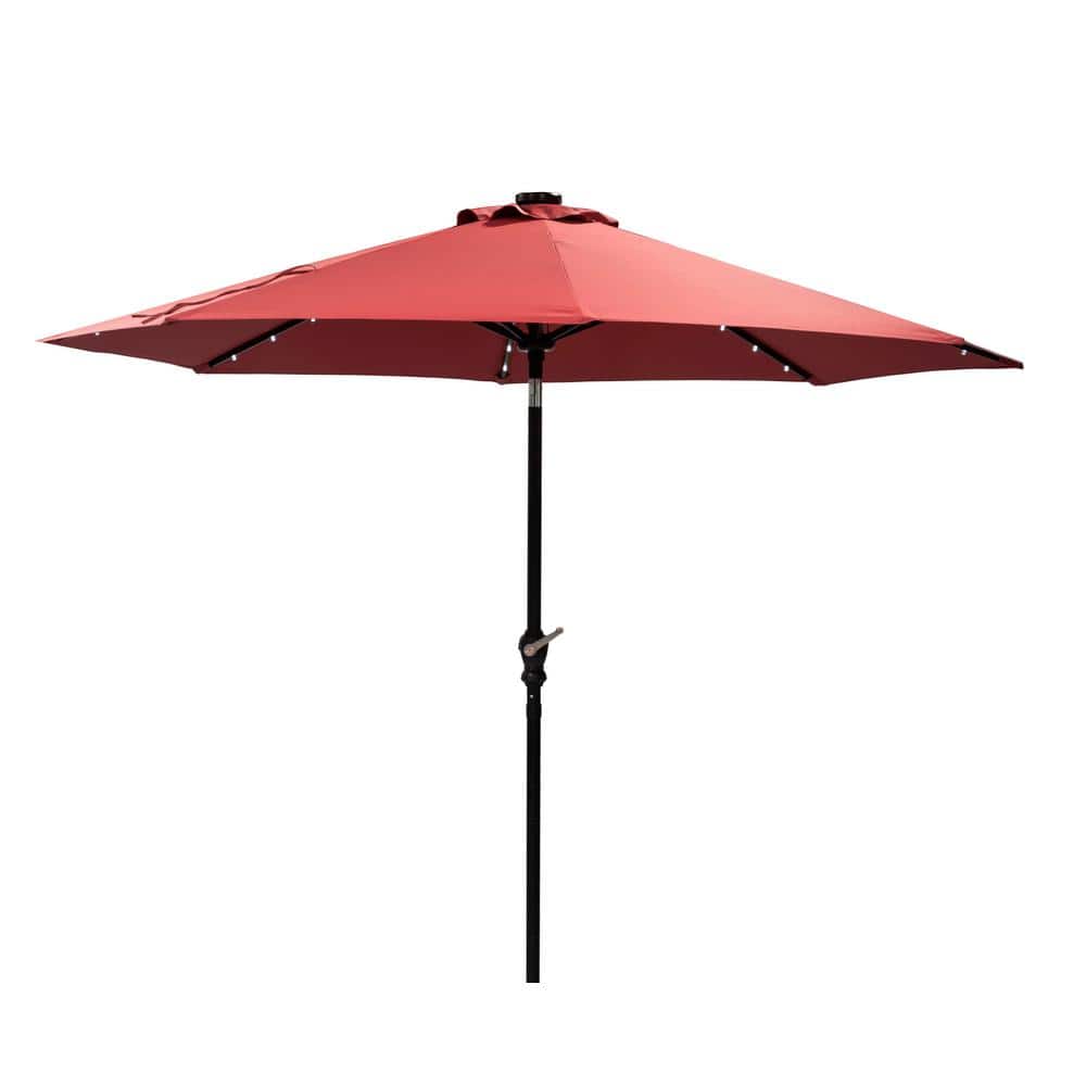 9 ft. Aluminum Market Solar Umbrella in Red