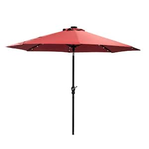9 ft. Aluminum Market Solar Umbrella in Red