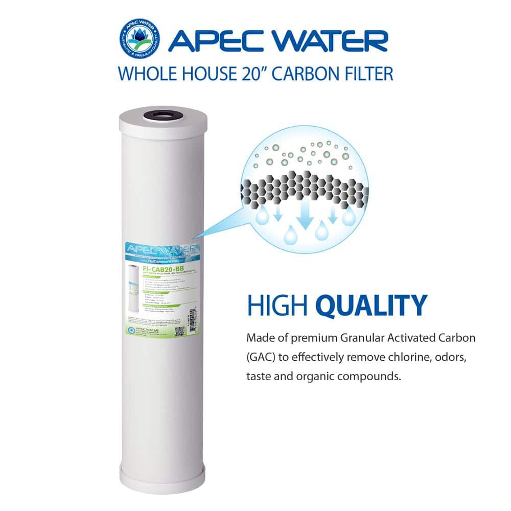 20" Blue and White Whole House Carbon Water Filtration System