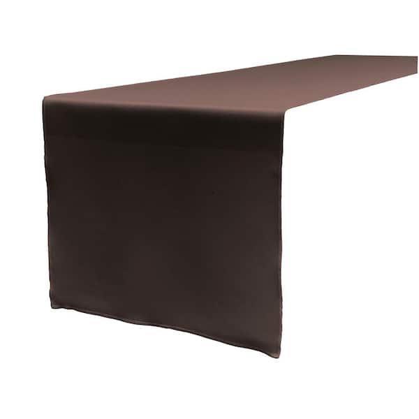 LA Linen 14 in. x 108 in. Brown Polyester Poplin Table Runner