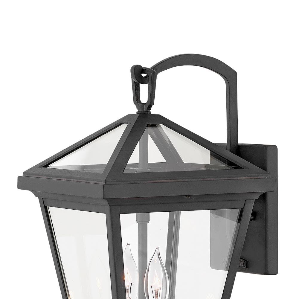 Alford Place Museum Black Clear Glass 2-Light Outdoor Wall Mount