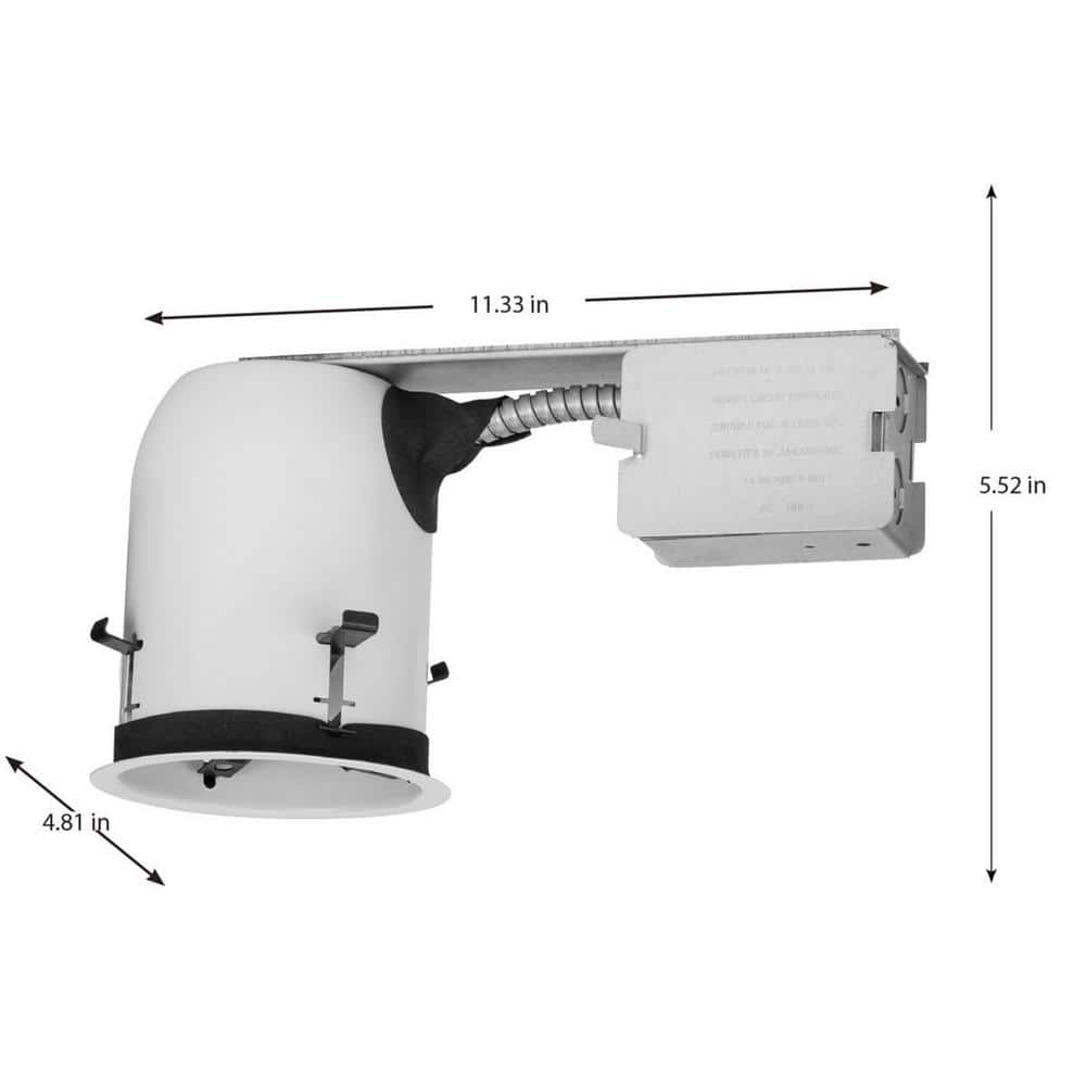 4" Gray Steel Air-Tight Non-IC Remodel Recessed Housing