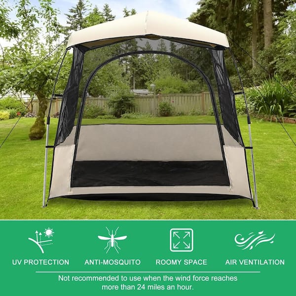 Sport Tent with Removable Top Cover and Sealed Floor 4.75 ft. x 5.25 ft. Beige Instant Weather Proof Pod for 1 4 People