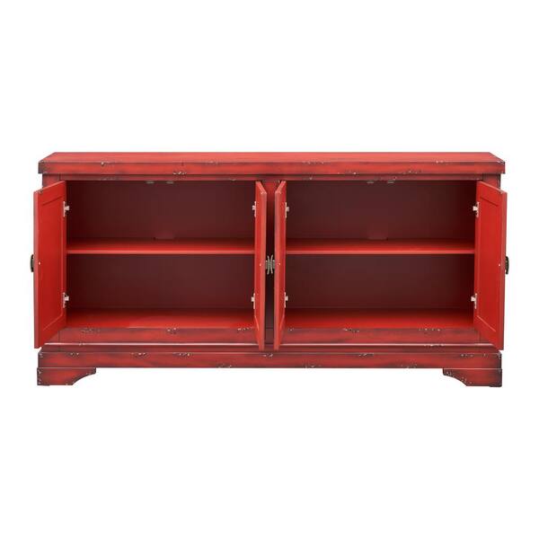 Red 2024 wood sideboard