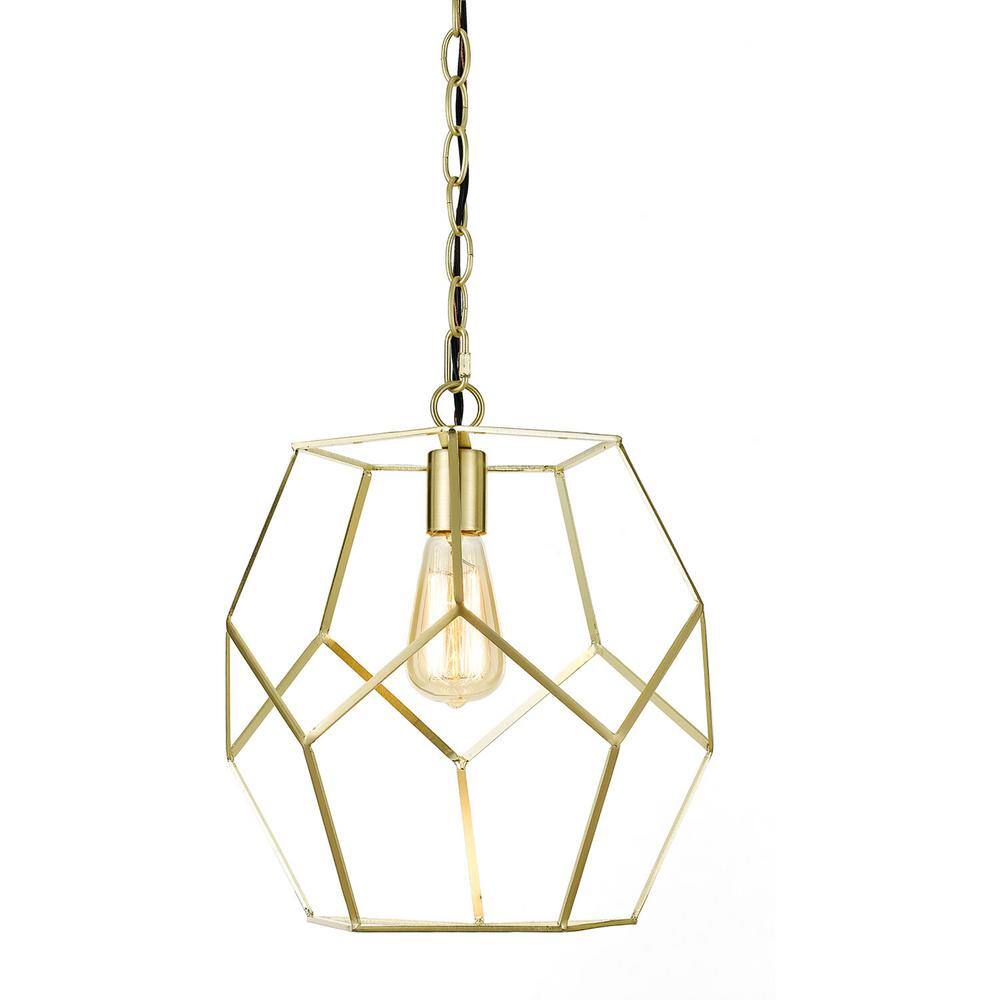 Harriet 13" Pale Gold Geometric Pendant Light