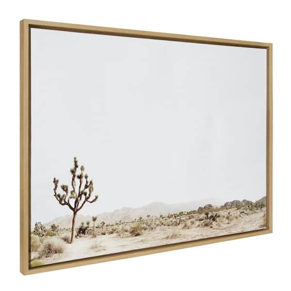 Kate and Laurel Lone Joshua Tree by Amy Peterson Framed Nature Canvas Wall Art Print 28.00 in. x 38.00 in.