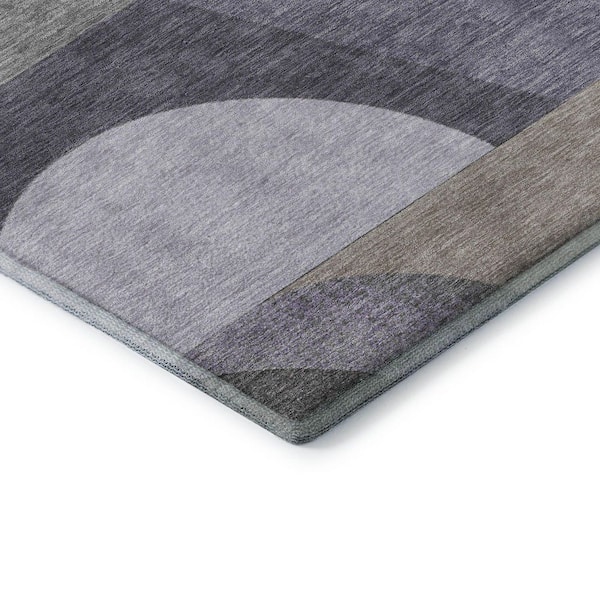 Mayfield Premium Machine Washable Abstract AMF1667 Purple 5 ft. x 7 ft. 6 in. Area Rug