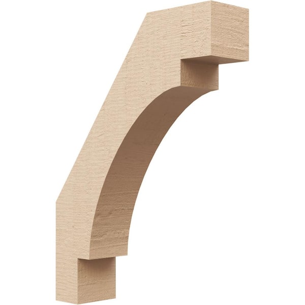 Ekena Millwork 3 in. x 16 in. x 12 in. Merced Rough Cedar Woodgrain Timberthane Polyurethane Knee Brace, Primed