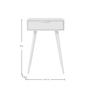 Amerlin 1 Drawer White Wood Nightstand (18 in. W x 26 in. H)