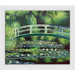Japanese Bridge by Claude Monet Galerie White Framed Architecture Oil Painting Art Print 24 in. x 28 in.