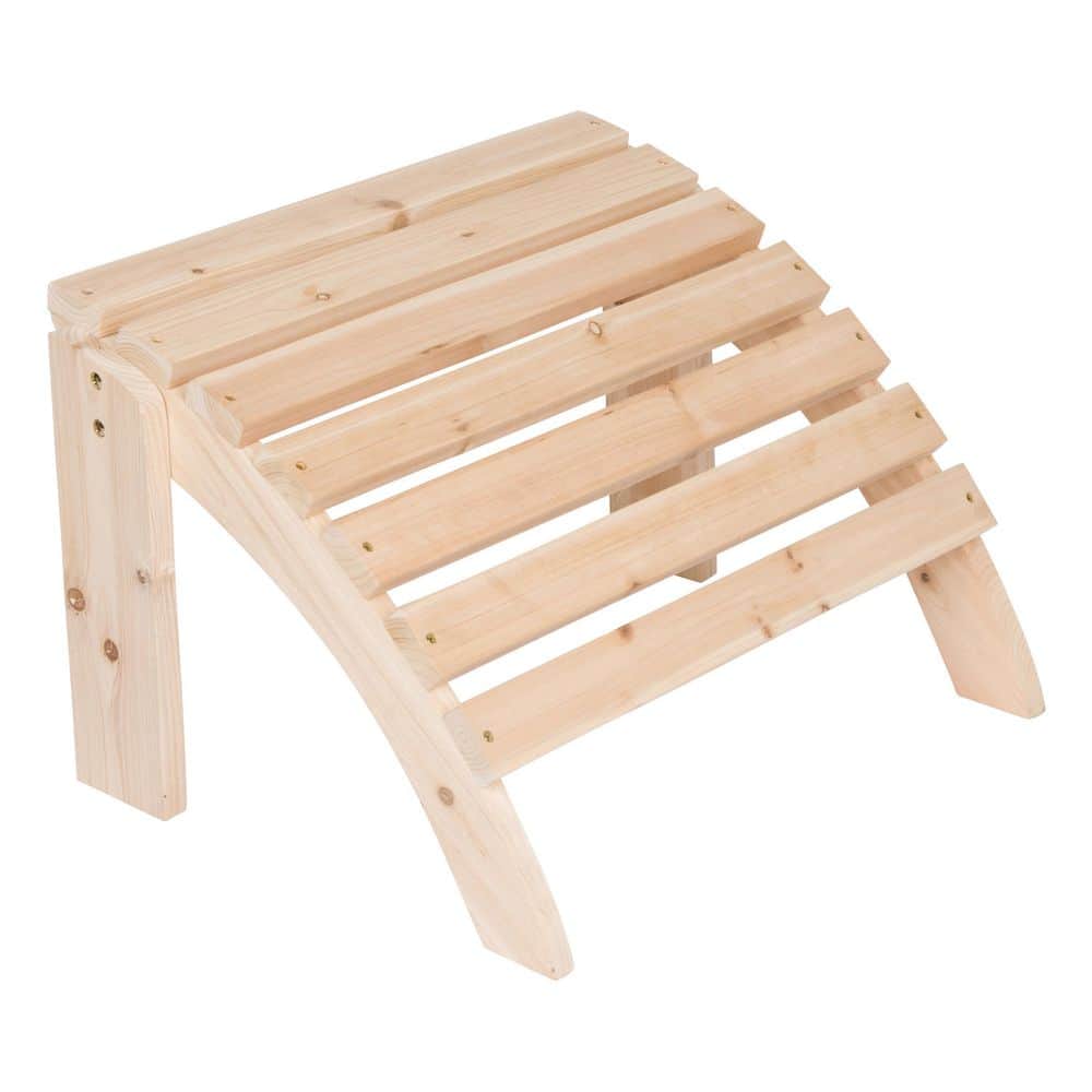 Natural Cedar Wood Adirondack Chair Ottoman