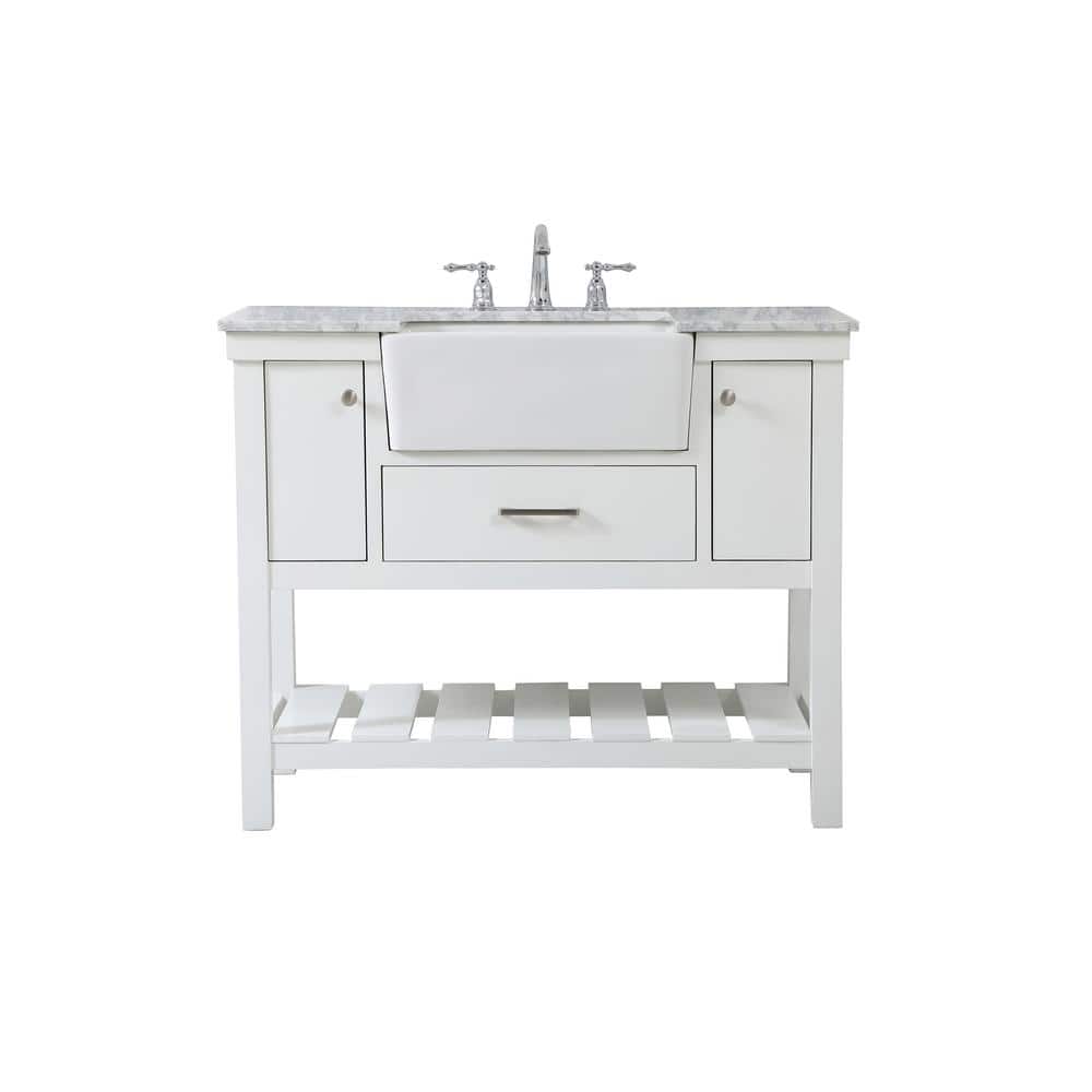 Simply Living 42 in. W x 22 in. D x 34.125 in. H Bath Vanity in White with 