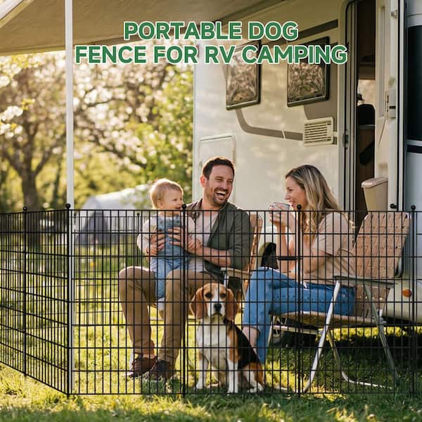 13-Panel Garden Fence w/ Gate 336 in. W x 40 in. H No Dig Metal Wire Panel Border Garden Fencing Animal Barrier for Yard