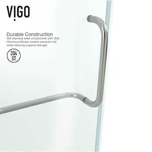 Piedmont 36 in. L x 36 in. W x 79 in. H Frameless Pivot Neo-angle Shower Enclosure in Brushed Nickel with Clear Glass