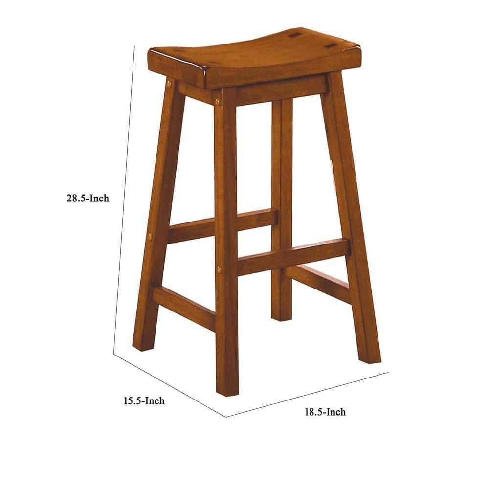 Curved Saddle-Seat 29" Counter Stool, Solid Oak, Set of 2