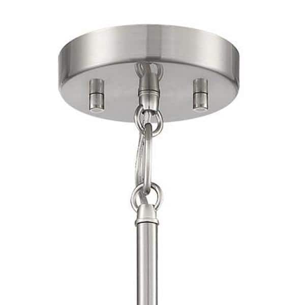 Elegant Etched Opal Glass Chandelier in Brushed Nickel Finish