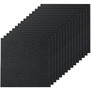 Black Commercial Residential 24 in. x 24 in. Peel and Stick Pattern Carpet Tile Carpet Squares 60 sq. ft.