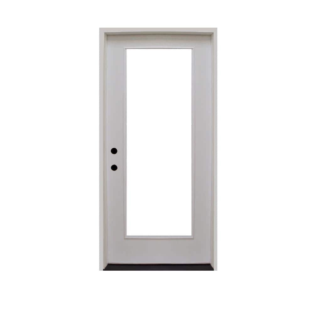 Stanley Doors 32 in. x 80 in. Colonial 9Lite 2-Panel Painted White  Left-Hand Steel Prehung FrontDoor with Internal Grille 9210S-32-L - The  Home Depot