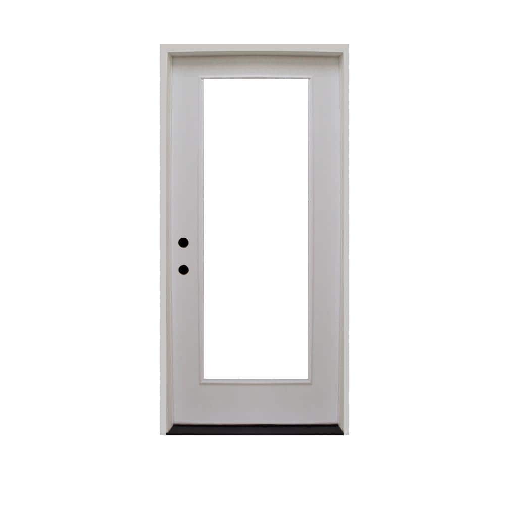 Legacy 34 in. x 80 in. Right-Hand/InswingFull Lite Clear Glass White Primed Fiberglass Prehung Front Door w/6 in. Jamb price history on PriceWatchPro