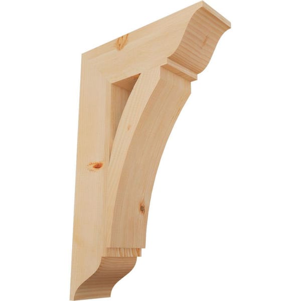 Ekena Millwork 5.5 in. x 32 in. x 20 in. Douglas Fir Thorton Traditional Smooth Bracket