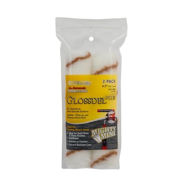 ArroWorthy 6.5 in. x 3/8 in. Jumbo Glossdel Plus Fabric Mini Roller & Frame Combo, 2 Pack