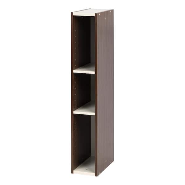 Faux Wood 3 Shelf Standard Bookcase, Ultra Slim Bookcase With Doors